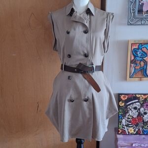 Alexander Wang Tan Double Breasted Button Down Dress size 6